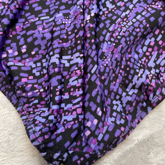 Speedo One Piece Surplice Swimsuit Womens 8 Purple Spotted Padded Bra Wrap - Picture 6 of 7